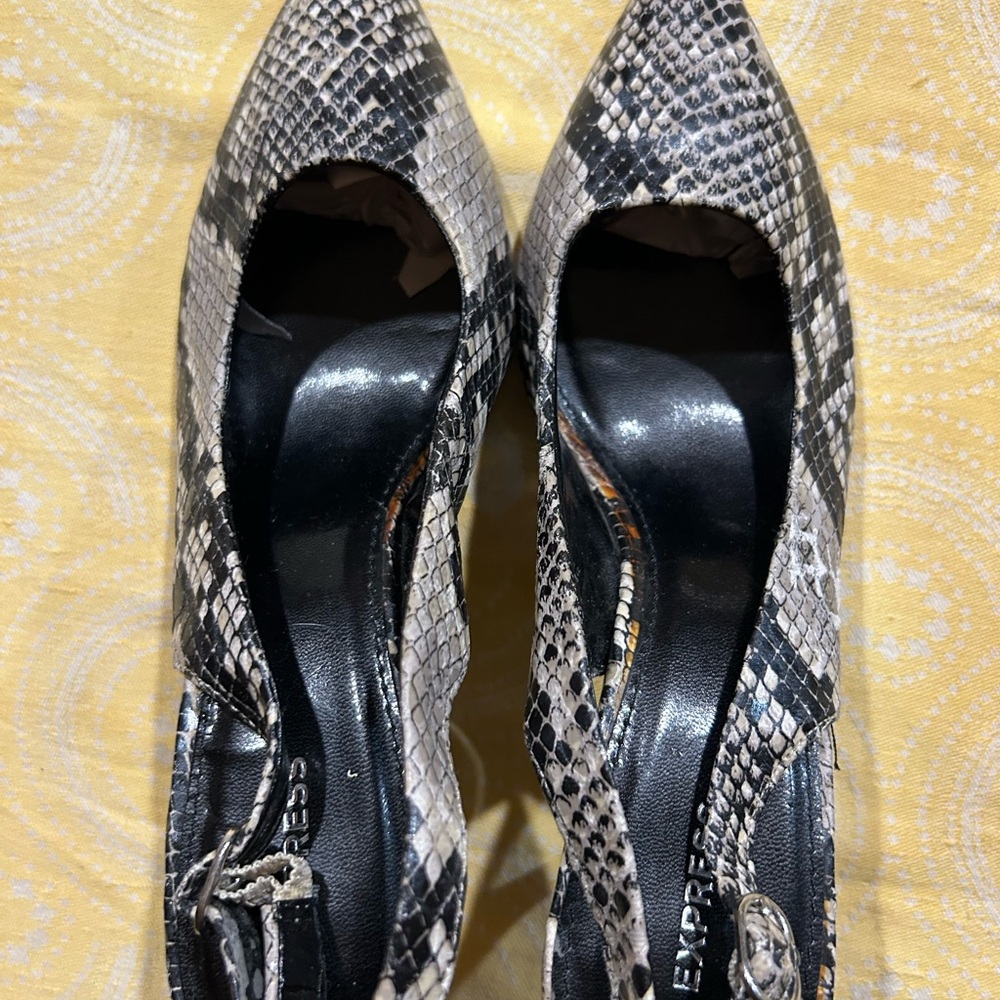 Express Snakeskin Patterned Heels - image 1